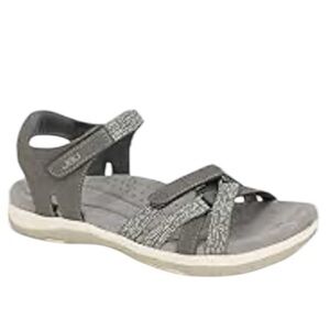 JBU by Jambu (NEW) Gray White Sonia Comfort Adjustable Strap Sandal Size 7.5